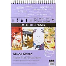 Braventa Collection Daler Rowney Optima Spiral Blok, Hafif Yapılandırılmış, 250 G/m², A3, 30 Beyaz Yaprak, Profesyonel S