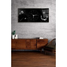 Olinpa Kırılmaz Cam Duvar Saati , Hem Tablo Hem Saat Atatürk ve Ay Yıldız Temalı Ev Ofis Hediyesi