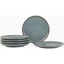 Braventa Collection Kütahya Porselen 6 Parça 15CM Pasta Tabağı Mavı