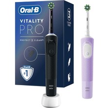 Braventa Collection Oral-B Şarjlı/elektrikli Diş Fırçası Vitality Pro 2'li Siyah ve Lila Avantaj Paketi