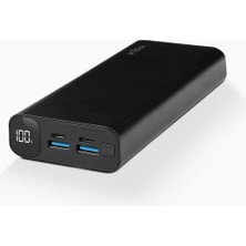 Braventa Collection PB06 20.000MAH Pd 20W LCD Ekranlı Taşınabilir Şarj Aleti / Powerbank Siyah