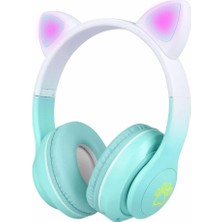 Braventa Collection Stn-28 Pro Kedi Kulaklı Tasarımlı Rgb Işıklı Bluetooth Kulaklık Yeşil