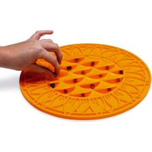 Braventa Collection Yavru Köpek Mama Yeme Oyuncağı, Daire Şeklinde, Silikon, Turuncu, 30CM