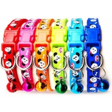 Braventa Collection Puppy Desenli Zilli Dokuma Boyun Tasması 19X1 cm Mavi