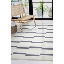 Braventa Collection Mec Home Karesse 130 Gri Kilim – Yıkanabilir, Modern, Çift Taraflı Halı | 7 Farklı Boyut | Salon, Ya