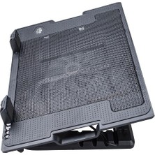 Braventa Collection Ergostand Laptop Soğutucu Stand | 5 Kademeli Açılı Ergonomik Tasarım | 140MM Sessiz Fan | 2 Port USB