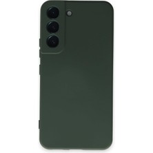 Braventa Collection Kzy Iletişim S22 ile Uyumlu Kapak Kamera Korumalı Içi Kadife Lansman Silikon Kılıf - Yeşil