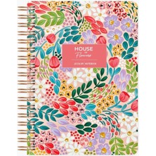 Braventa Collection Le Color Botanical Spiralli Defter Kareli Kırmızı 17X24 cm