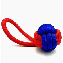 Braventa Collection Tasma Market Ultra Sağlam Diş Ipli Stres Topu Köpek Oyuncağı Kırmızı-Lacivert