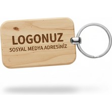 Kişiye Özel Mini Dikgörtgen Ahşap Anahtarlık – Logo ve Sosyal Medya Ismi Yazılı Lazer Gravür Anahtarlık – Promosyon & Özel Tasarım