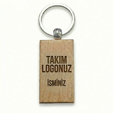 Kişiye Özel Dikdörtgen Ahşap Anahtarlık – Takım Logosu ve Isim Yazılı Lazer Gravür Anahtarlık – Taraftara Özel Tasarım Hediye
