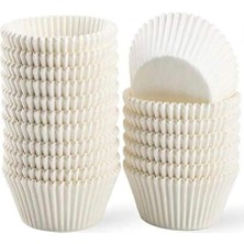 Braventa Collection Trend Hediye Sepeti Takribi 100 Adet Büyük Boy Beyaz Muffin Kek Kalıbı 50X40 Mm, Cupcake Kağıdı, Bro
