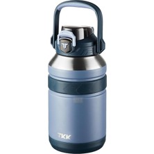 Braventa Collection Tkk Mega Boy 1500ML Pipetli/pipetsiz Kullanım Askılı Paslanmaz Çelik Termos Matara (Lacivert)