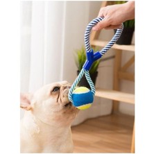 Braventa Collection Halatlı Köpek Çiğneme Topu, Mavi ve Sarı Renkli