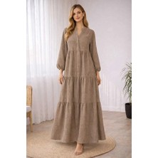 Nirva Butik Tesettür Işlemeli Uzun Elbise