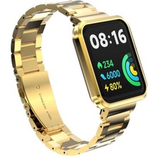 Braventa Collection Ile Uyumlu Redmi Watch 2 Lite Krd-60 Metal Kordon Gold