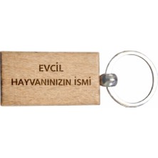 Kişiye Özel Dikdörtgen Ahşap Anahtarlık – Evcil Hayvan Ismi Yazılı Lazer Gravür Anahtarlık – Patili Dostlara Özel Hediye