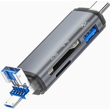 Braventa Collection USB Otg Kart Okuyucu Type-C To USB Uçlu Pc Bilgisayar ve Notebook Uyumlu Mikro Sd Kart Okuyucu USB A