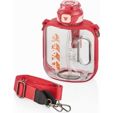 Braventa Collection Tkk 1000ML Pipetli/pipetsiz Kullanıma Uygun Taşıma Askılı Sızdırmaz Sport Matara (Pembe)