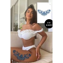 Caş Dekorasyon Çiçek Motif 12 Saat Sonra Kararan Geçici Dövme Tattoo