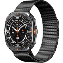 Braventa Collection ile Uyumlu Watch 7 Ultra 47MM Için Loop Metal Hasırlı Kordon Manyetik Yapılı Hafif Tasarımlı Bileğe