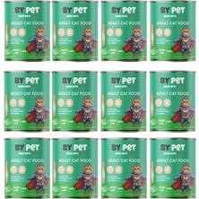 Braventa Collection Bypet Yetişkin Kediler Için Kuzu Etli Konserve Yaş Mama 415 gr x 12 Adet