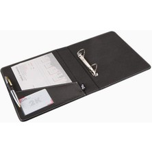 Braventa Collection 2k A534S A5 Suni Deri Sırt 4 cm 2 Halkalı Elite Klasör Siyah, A5