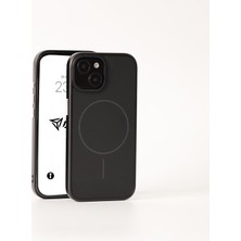 Braventa Collection Babilden iPhone Karbon Fiber Görünümlü M-Safe Destekli Ultra Korumalı Slim Fit Kılıf (Siyah, iPhone