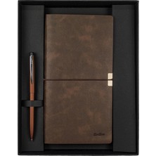 Braventa Collection Scrikss SD700-C2 Premium Defter C7 Kahverengi & F108 Tükenmez Bronz Set