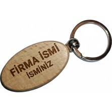 Kişiye Özel Oval Ahşap Anahtarlık – Markanız ve Isminiz Yazılı Lazer Gravür Anahtarlık – Promosyon & Özel Tasarım