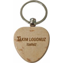 Kişiye Özel Kalp Ahşap Anahtarlık – Takım Logosu ve Isim Yazılı Lazer Gravür Anahtarlık – Taraftara Özel Tasarım Hediye