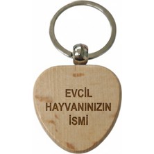 Kişiye Özel Kalp Ahşap Anahtarlık – Evcil Hayvan Ismi Yazılı Lazer Gravür Anahtarlık – Patili Dostlara Özel Hediye