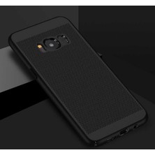 Braventa Collection Aksesuarcim ile Uyumlu S8 Kılıf Delikli Ince Mat Renkli Sert Silikon Koruma Kapak Siyah