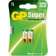 Braventa Collection Gp Batteries GP910A Süper Alkalin LR1/N/910A Boy Yarım Kalem Pil, 1.5 Volt, 2'li Kart