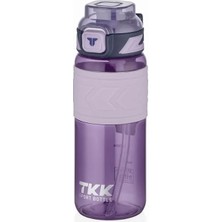 Braventa Collection Tkk 600ML Pipetli/pipetsiz Kullanıma Uygun Ölçü Skalalı Spor Matara (Mor)