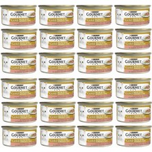 Braventa Collection Gourmet Gold Parça Etli Soslu Somonlu ve Tavuklu Kedi Konservesi 85 gr x 24 Adet