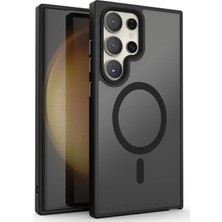 Braventa Collection S23 Ultra ile Uyumlu Kılıf Kenarı Renkli Arkası Mat Transparan Magsafe ile Uyumlu Kamera Çıkıntı 2mm