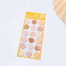 Braventa Collection Guguk Sarı Temalı Wax 3D Pul Sticker Seti • Bullet Journal
