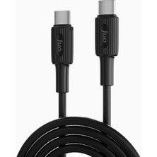 Braventa Collection 60W USB Type-C To Type-C Silikon Hızlı Şarj ve Data Kablosu Siyah 2 Metre