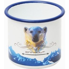 Braventa Collection Campout Emaye Kupa Beyaz Bear, Dayanıklı Kamp Ekipmanları, Kamp Aksesuarları, Açık Hava Sporları, Do