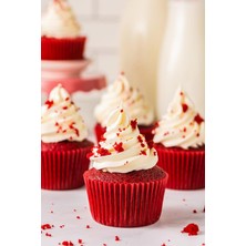 Braventa Collection Trend Hediye Sepeti Takribi 200 Adet Büyük Boy Kırmızı Muffin Kek Kalıbı, Cupcake Kağıdı, Browine Ka