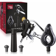 Braventa Collection Vacu Vin 3890760 Air Deluxe Şarap Aksesuar Seti, Plastik, Siyah