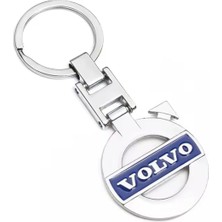 Rosetr Volvo Uyumlu Metal Krom Kaplama Çift Taraflı Logolu Anahtarlık XC90 S40 S60 S90 V60