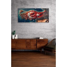 Olinpa Kırılmaz Cam Duvar Saati , Hem Tablo Hem Saat Türk Bayrağı ve Harita Modern Duvar Saati Ev Hediyesi