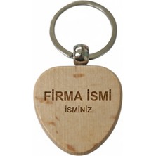 Kişiye Özel Kalp Ahşap Anahtarlık – Firma Ismi ve Isim Yazılı Lazer Gravür Anahtarlık – Kurumsal Promosyon & Özel Tasarım