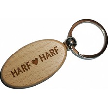 Kişiye Özel Oval Ahşap Anahtarlık – Harf Kalp Harf Lazer Gravür Anahtarlık – Sevgiliye Özel Tasarım Hediye