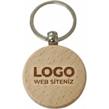 Kişiye Özel Yuvarlak Ahşap Anahtarlık – Logo ve Web Sitesi Yazılı Lazer Gravür Anahtarlık – Kurumsal Promosyon & Özel Tasarım