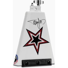 Braventa Collection Latin Percussion Tommy Lee Rock Signature Cowbell, Beyaz Grafik Sanatlı, 8" (LP009TL)