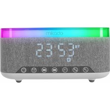 Braventa Collection Md-W8 Bluetooth 1200MAH Kablosuz Şarj, Alarmlı Saat ve Rgb Gece Lambası Özellikli Hoparlör