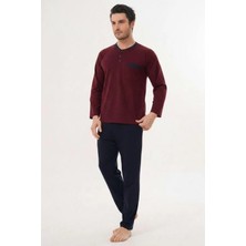 Markalinda 3136 Bordo Büyük Beden Erkek Pijama Takımı